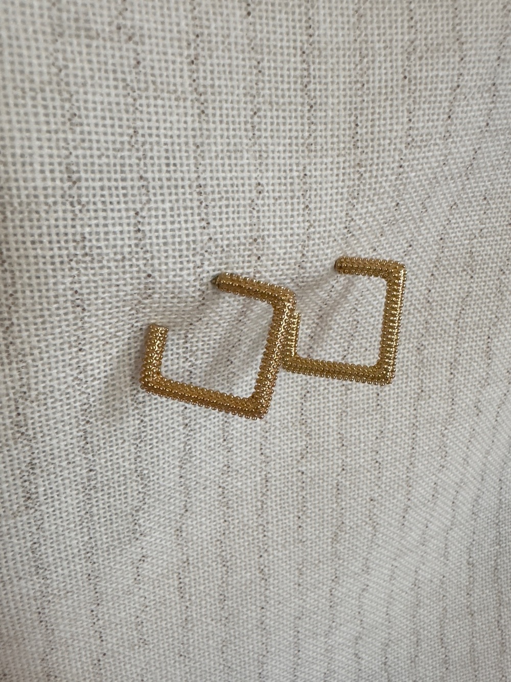 Textured Square Hoops - Picture 3 of 8